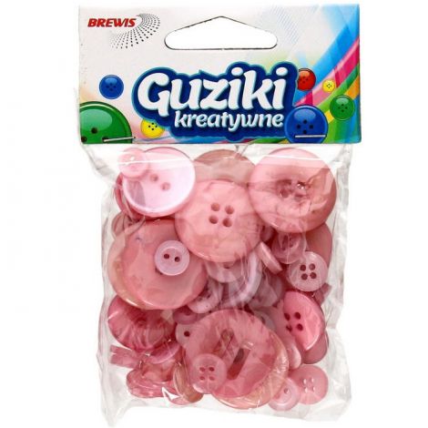 Guziki Brewis 40g Mix Różowe